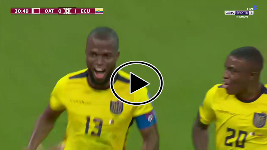 (بالفيديو) قطر0-2 الإكوادور.. إينر فالنسيا يسجل الثاني